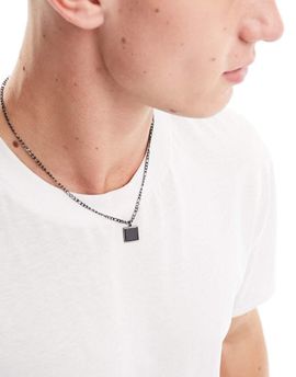 Icon Brand Icon Brand Gimmie stainless steel pendant in gunmetal-Silver
