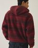 iets frans... iets frans. iets frans… Stripe Hi Pile Fleece Hooded Jacket in Maroon, Men's at Urban Outfitters - 2