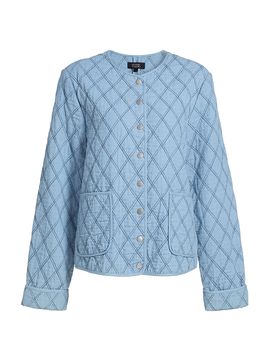 If Only Studio Women's Cotton-Blend Denim Quilted Jacket
