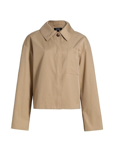 If Only Studio Women's Cotton-Blend Dropped-Shoulder Rain Jacket