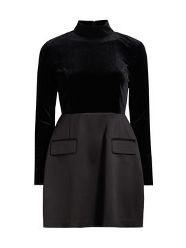 If Only Studio Women's Ellie Velvet Combo Minidress