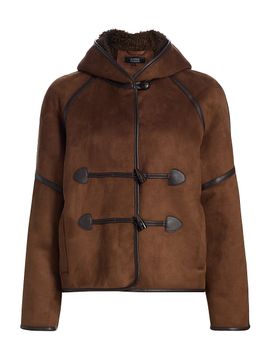 If Only Studio Women's Faux Shearling-Lined Hooded Jacket