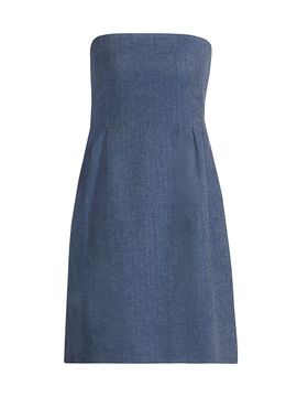 If Only Studio Women's Strapless Linen-Blend Minidress