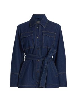 If Only Studio Women's Tie-Waist Denim Jacket