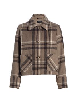If Only Studio Women's Windowpane-Plaid Shirt