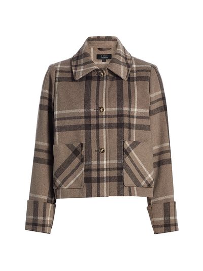 If Only Studio Women's Windowpane-Plaid Shirt