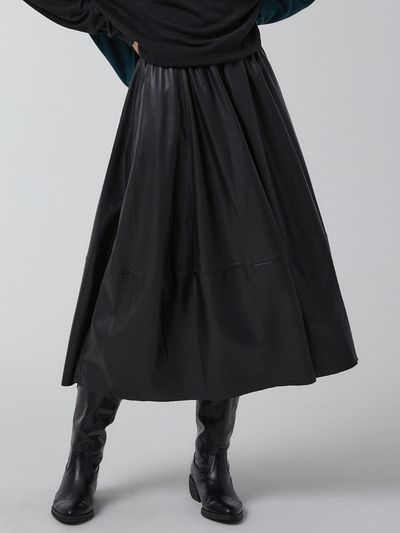 ifg5 Voluminous Leather Skirt