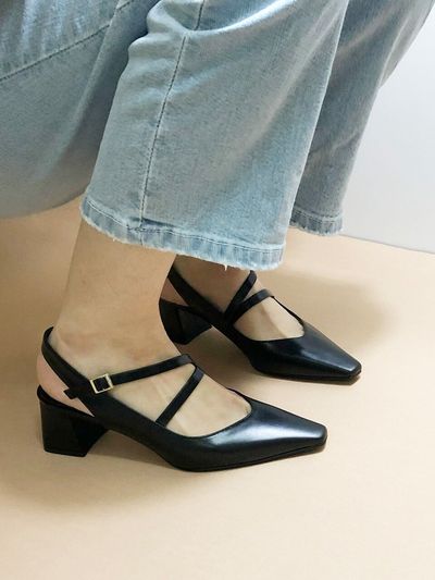 IGINOA Long Strap Slingback_Black