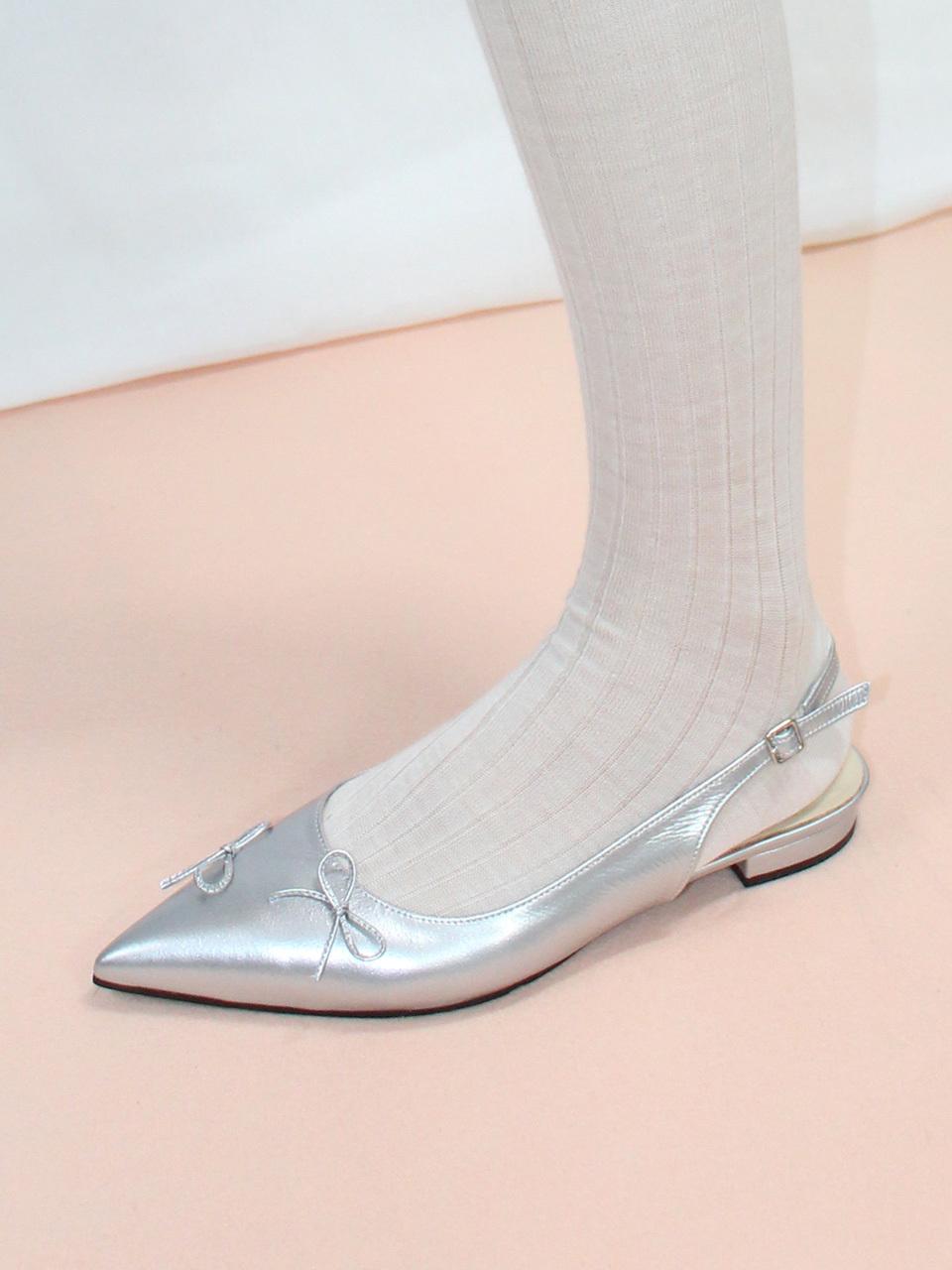 IGINOA PT Two Ribbon Slingback_Silver