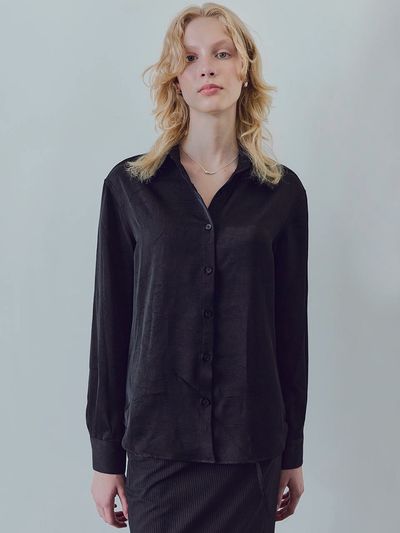 Ihr BASIC SATIN SHIRTS / BLACK