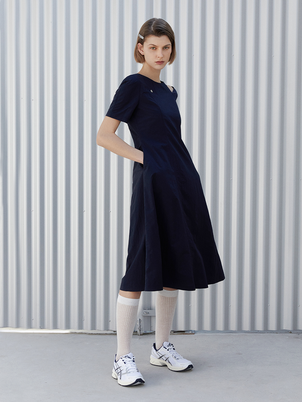 Ihr Cut-out Puff Dress - Navy