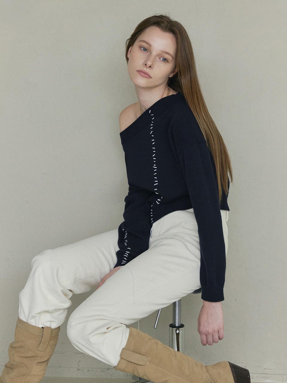 Ihr HAND STITCHED OFF - SHOULDER KINT / NAVY