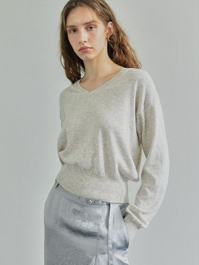 Ihr LABLE BAMBOO V - NECK KINT /beige