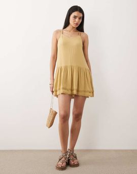 Iisla & Bird Iisla & Bird mini swing dress in beige-Neutral