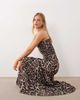 Iisla & Bird Iisla & Bird shirred detailing beach maxi dress in leopard print-Brown - 4