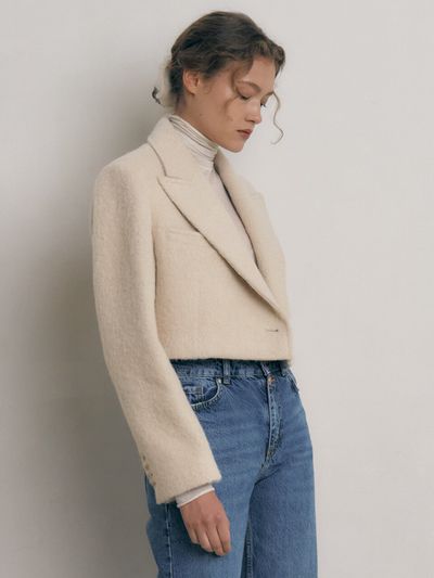 Ike Darling Alpaca Cropped Tailored Blazer