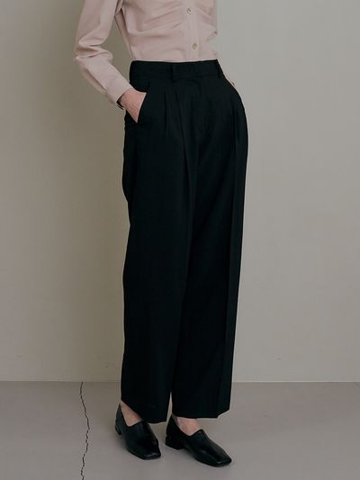 Ike Pleats Wide Pants_Black