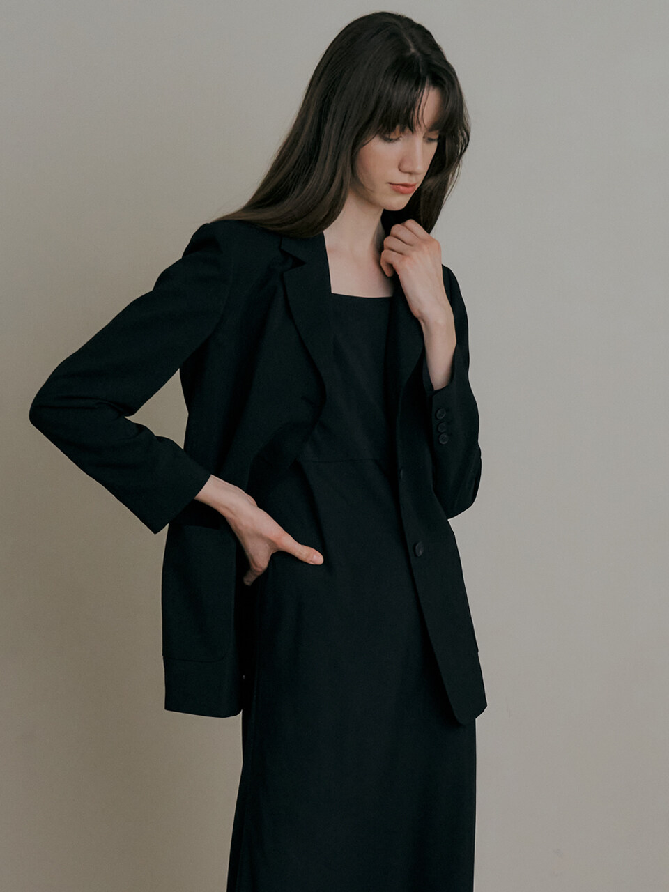 Ike Quintana_3-Button Blazer_Black