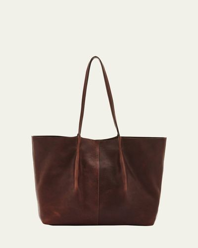 Il Bisonte Nina Pleated Leather Tote Bag