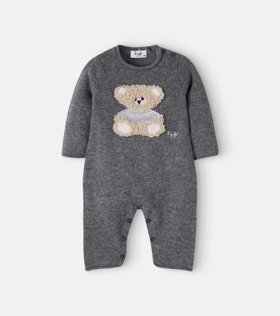Il Gufo Il Gufo Baby embroidered virgin wool onesie