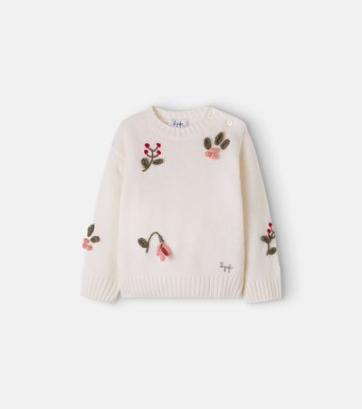 Il Gufo Il Gufo Baby embroidered wool sweater