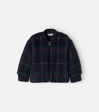 Il Gufo Il Gufo Baby wool and cotton-blend bomber jacket