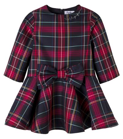 Il Gufo Il Gufo Bow-detail plaid dress