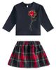 Il Gufo Il Gufo Checked top and skirt set - 1