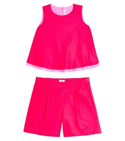 Il Gufo Il Gufo Cotton-blend top and shorts set