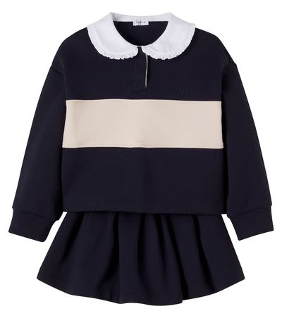 Il Gufo Il Gufo Cotton jersey sweatshirt and skirt set
