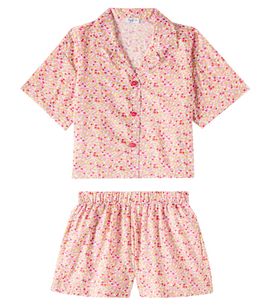 Il Gufo Il Gufo Floral cotton shirt and shorts set
