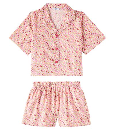 Il Gufo Il Gufo Floral cotton shirt and shorts set