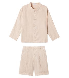 Il Gufo Il Gufo Linen T-Shirt and shorts set
