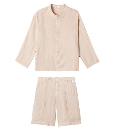 Il Gufo Il Gufo Linen T-Shirt and shorts set