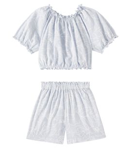 Il Gufo Il Gufo Printed cotton top and shorts set