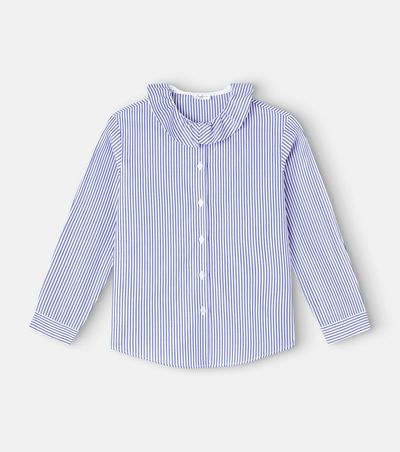Il Gufo Il Gufo Ruffled striped cotton poplin shirt