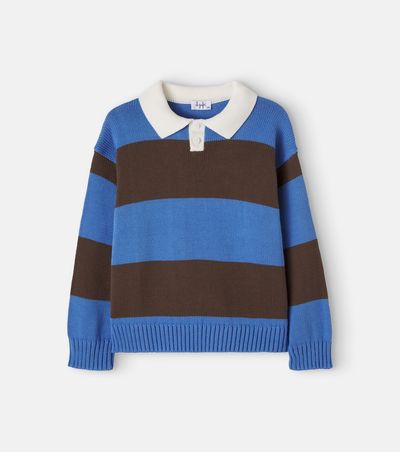 Il Gufo Il Gufo Striped cotton polo sweater