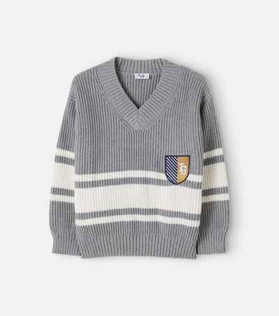 Il Gufo Il Gufo Striped cotton sweater
