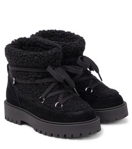 Il Gufo Il Gufo Suede-trimmed faux shearling ankle boots
