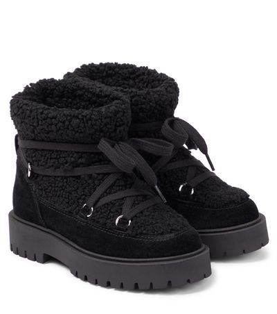 Il Gufo Il Gufo Suede-trimmed faux shearling ankle boots