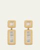 ILEANA MAKRI 18K Yellow Gold Inverted Oblong Tile Earrings with Baguette Diamonds - 1