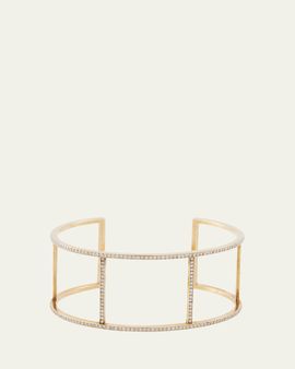 ILEANA MAKRI 18K Yellow Gold Wire Cuff with Diamonds