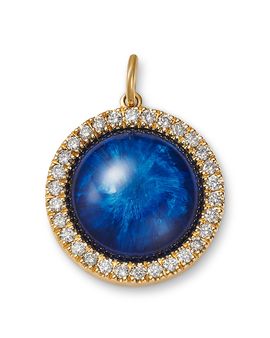 Ileana Makri Ileana Makri 18K Yellow Gold Evil Eye Hand Painted Quartz & Champagne Diamond Pendant