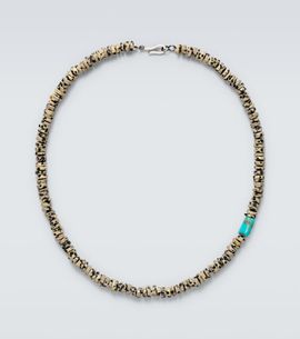 Ileana Makri Ileana Makri 9kt white gold beaded necklace with quartzes and turquoises