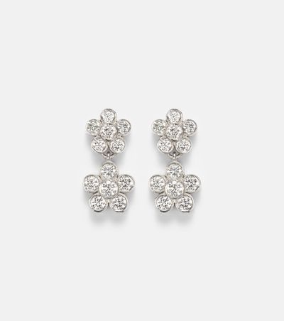Ileana Makri Ileana Makri Blossom Daisy Duo 18kt white gold earrings with diamonds