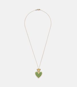 Ileana Makri Ileana Makri Blowing Heart 18kt gold pendant necklace with Tsavorites