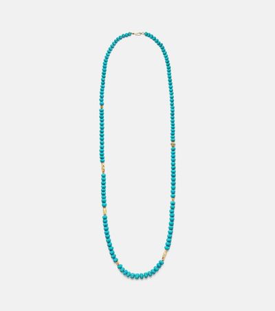 Ileana Makri Ileana Makri Horizon 18kt and 9kt gold beaded necklace with turquoises