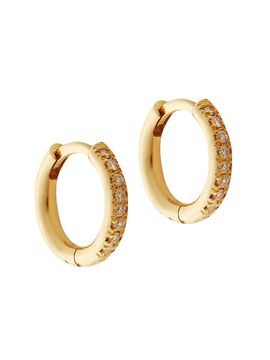 Ileana Makri Women's Classic 18K Yellow Gold & Diamond Midi Hoop Earrings
