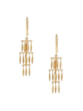 Ileana Makri Women's Grass Multi Dewdrops 18K Yellow Gold Drop Earrings