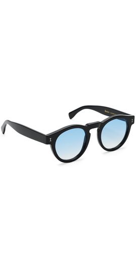 Illesteva Illesteva Leonard Sunglass Black w/ Blue Gradient One
